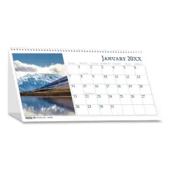 Earthscapes Recycled Desk Tent Monthly Calendar, Scenic Photography, 8.5 x 4.5, White Sheets, 12-Month (Jan to Dec): 2026