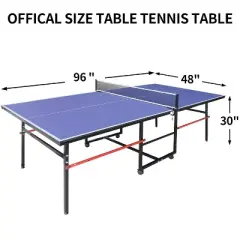 GustoWave Portable Ping Pong Table,Professional Indoor/Outdoor Table Tennis Tables with Net,2 Table Tennis Paddles and 3 Balls