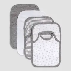 Burt's Bees Baby&reg; Organic Cotton 4pk Lap Shoulder Bibs - Heather Gray