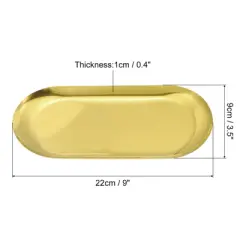 Unique Bargains Stainless Steel Mirror Polished Decorative Rust-resistant Decorative Tray