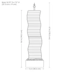 Sunnydaze 56" H Curved Ridge Slate Indoor Waterfall Fountain with Spotlight