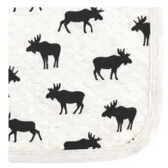 Hudson Baby Infant Boy Quilted Cotton Washcloths, Moose, One Size