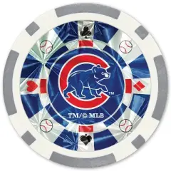 MasterPieces Casino Style 20 Piece 11.5 Gram Poker Chip Set MLB Chicago Cubs Silver Edition
