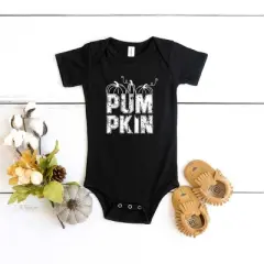 The Juniper Shop Pumpkin Distressed Baby Bodysuit