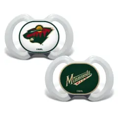 BabyFanatic Officially Licensed Unisex Pacifier 2-Pack - NHL Minnesota Wild