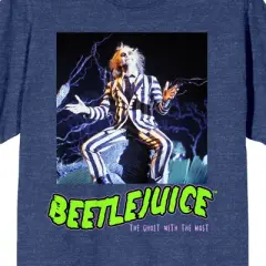 Beetlejuice Vintage Poster Art Crew Neck Short Sleeve Navy Heather Women's T-shirt
