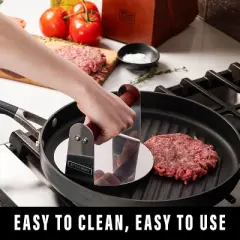 Bellemain 6" Stainless Steel Smash Burger Press with Wooden Handle Perfect for Grill & Griddle