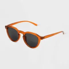 Women's Shiny Plastic Round Sunglasses - Universal Thread&trade; Light Orange