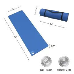 Leisure Sports Camping Pad - Lightweight, Nonslip, and Waterproof - 72", Dark Blue