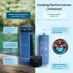 4ALLFAMILY Explorer 72 Hours Insulin Cooler TSA Approved USB Charger Biogel Fits 1-7 Pens & Vials, Red or Blue