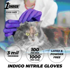 1st Choice Indigo Nitrile Exam Gloves - Light Duty, Medical Grade - Perfect for Medical, Dental, Veterinary, Tattoo, Salon, and Household Cleaning