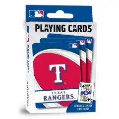 MasterPieces Officially Licensed MLB Texas Rangers Playing Cards - 54 Card Deck for Adults