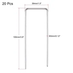 Unique Bargains Garden Stakes Pins, Galvanized Landscape Staples Outdoor Lawn Pegs for Ground Cover Weed Barrier Fabric