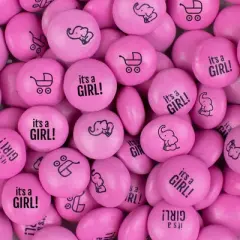 2lb It's a Girl Baby Shower Pink Candy Coated Milk Chocolate Minis (Approx. 1,000 pcs)
 - By Just Candy
