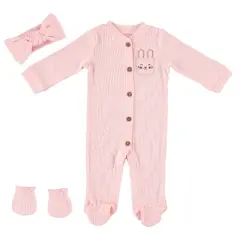 Baby Gear Baby Gear Baby Girl Clothes Matching Hat and Mittens Pajama Set for Sleep and Play