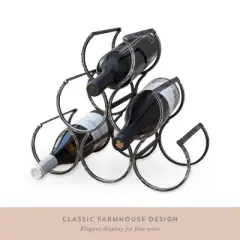 Twine Country Home Metal Wine Rack, Set of 1, 11.25" x 13" x 6.5"