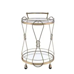25" Zekera Serving Cart Champagne - Acme Furniture