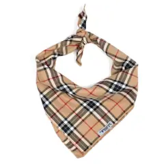 The Worthy Dog Plaid Classic Square Tie-On Bandana