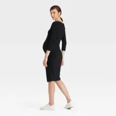 3/4 Sleeve Essential Midi T-Shirt Maternity Dress - Isabel Maternity by Ingrid & Isabel&trade;