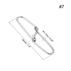 Unique Bargains Stainless Steel Quick Lock Design Fishing Swivels and Snaps 100 Pcs