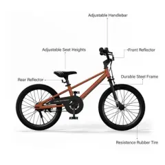 Itopfox Kids Bike for Boys and Girls with Training Wheels, Pedal Brakes, Handbrake & Kickstand, Multiple Colors for Toddlers and Children