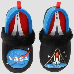 Toddler NASA Space Pilot Loafer Slippers - Black