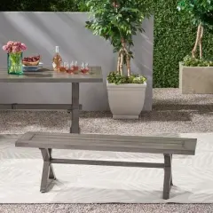 Coolbibila-Aluminum Dining Bench, Outdoor Bench, Bench With Rust-Resistant Material And X-Shaped Legs