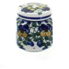 Blue Rose Polish Pottery Pansies Small Jar