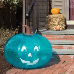 Teal Pumpkin Giant 35" Inflatable for Halloween Decorations - XL Blow Up Indoor/Outdoor Jack O Lantern Decor - Teal Pumpkin Project Gear -Fall Decor