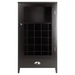 Bottles Slot Modular Bordeaux Wine Cabinet Wood/Black Espresso - Winsome