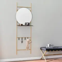 Medhurst Wall Mounted Hall and Entry Organizer - Gold - SEI