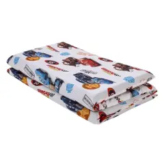 NoJo Disney Cars Radiator Springs White, Blue, and Red Lightning McQueen and Tow-Mater Preschool Nap Pad Sheet