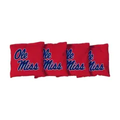 NCAA Ole Miss Rebels Corn-Filled Cornhole Bags Red - 4pk