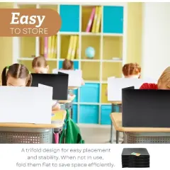 4E's Novelty 4ct Desk Dividers in Black & White &ndash; Privacy Folders for Students, Classroom Essentials for Teachers