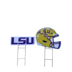 NCAA LSU Tigers 2pk Logo and Helmet Garden Stake Set