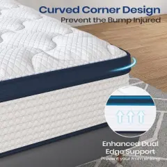 NicBex 12 Inch King Hybrid Mattress, Cooling Gel Memory Foam with Pocket Springs and Luxury Bed System