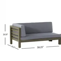 INFURNIC Patio Seating Sets Modern Outdoor Furniture Set Featuring Unique Design,Perfect for Gardens, Living Spaces, Gray, 58.25"*30.25"*26.5"