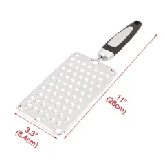 Unique Bargains Home Plastic Handle Vegetable Cheese Grater Zester Kitchen Slicers Silver Tone 1 Pc