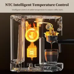 ZAFRO Espresso Machine 20 Bar, Semi-Automatic Professional Coffee Machine for Cappuccino & Latte with Milk Frother Steam Wand,LCD Display,Black