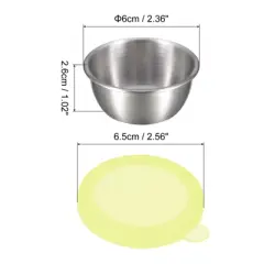 Unique Bargains Stainless Steel Bento Box Picnic Travel Salad Dressing Container with Silicone Lids 4 Pcs