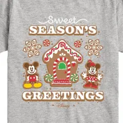 Boys' - Disney - Mickey and Minnie Sweet Seasons Greetings Christmas Short Sleeve Graphic T-Shirt