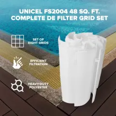 Unicel FS-2004 48 Sq Ft Vertical DE Grid Replacement Swimming Pool Filter Set, Compatible with American, Hayward, Pac-Fab, Sta-Rite, Astral and More
