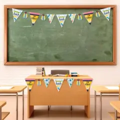 Big Dot of Happiness Back to School - DIY First Day of School Classroom Pennant Garland Decoration - Triangle Banner - 30 Pieces