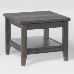 Hollywood Side Table with Shelf Dark Gray - CorLiving