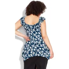 Women's Plus Size Serena Print Top  - Freesia Floral | EVANS