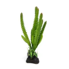 Unique Bargains Plastic Terrarium Lifelike Plant Decorations for Reptiles and Amphibians Green