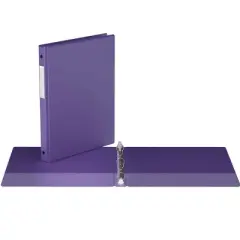 Davis Group 6pk 5/8" Premium Economy Round Ring Binders Purple: .5 Inch, 100 Sheet Capacity, 2 Pockets, Hard Cover