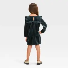 Toddler Girls' Solid A-Line Long Sleeve Dress - Cat & Jack&trade; Black