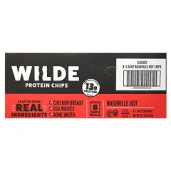 Wilde Brands Protein Chips, Nashville Hot, 8 Bags, 1.34 oz (38 g) Each