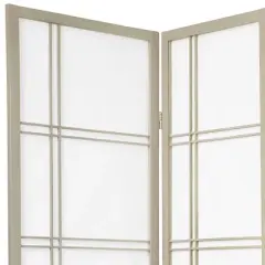 6 ft. Tall Double Cross Shoji Screen - Special Edition - Gray (4 Panels)